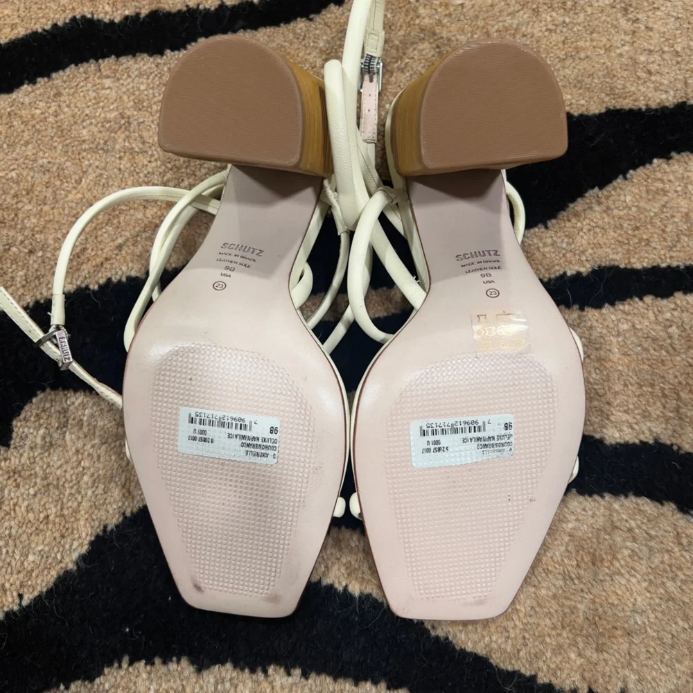 Schutz Ambrielle sandal in Vanilla Ice Nappa leather - Picture 7 of 10